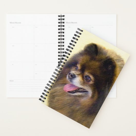 Pommeren Black en Tan Painting Original Dog Art Planner (Display)
