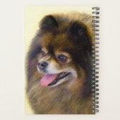 Pommeren Black en Tan Painting Original Dog Art Planner (Achterkant)