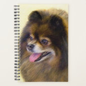 Pommeren Black en Tan Painting Original Dog Art Planner (Voorkant)