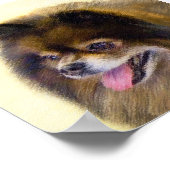 Pommeren Black en Tan Painting Original Dog Art Poster (Hoek)