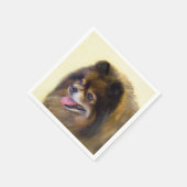 Pommeren Black en Tan Painting Original Dog Art Servet (Hoek)