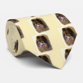 Pommeren Black en Tan Painting Original Dog Art Stropdas (Opgerold)