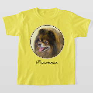 Pommeren Black en Tan Painting Original Dog Art T-shirt