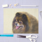 Pommeren Black en Tan Painting Original Dog Art Tissuepapier (Craft)