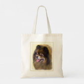 Pommeren Black en Tan Painting Original Dog Art Tote Bag (Achterkant)