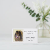 Pommeren Black en Tan Painting Original Dog Art Visitekaartje (Staand voorkant)