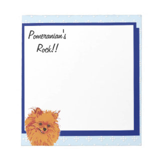 Pommeren - Blauw met wit diamantontwerp Notitieblok