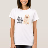 Pommeren - Blijf thuis bij honden T-shirt (Voorkant)