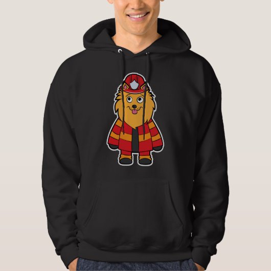 Pommeren brandweerman hoodie (Voorkant)