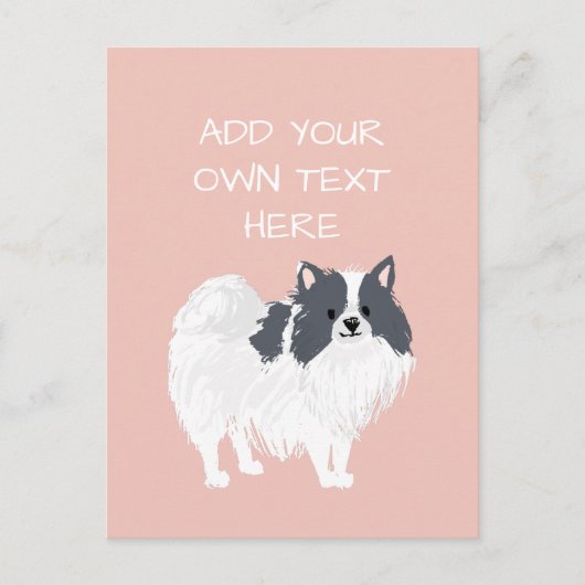 Pommeren Briefkaart voor persoonlijke hondennaam (Voorkant)