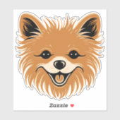 Pommeren Cute Dog Face Puppy Cartoon Contour Sticker (Vel)