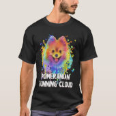 Pommeren die Cloud Dog Humor Pets Pom Pom gebruike T-shirt (Voorkant)