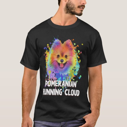 Pommeren die Cloud Dog Humor Pets Pom Pom gebruike T-shirt (Voorkant)