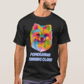 Pommeren die Cloud Dog Humor Pets Pom Pom gebruike T-shirt (Voorkant)