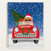 Pommeren die met sneeuwkerst rijden planner (Voorkant)