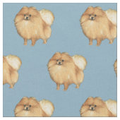 Pommeren Dog Art Fabric Stof (Close Up)