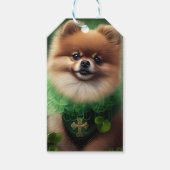 Pommeren Dog in St. Patrick's Day Dress Cadeaulabel (Voorkant)