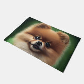 Pommeren Dog in St. Patrick's Day Dress Deurmat (Schuin)