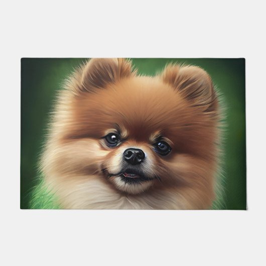 Pommeren Dog in St. Patrick's Day Dress Deurmat (Voorkant)