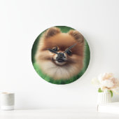 Pommeren Dog in St. Patrick's Day Dress Grote Klok (Huis)