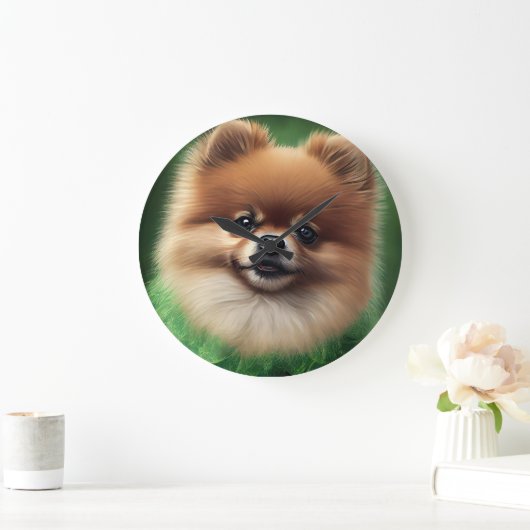 Pommeren Dog in St. Patrick's Day Dress Grote Klok (Huis)