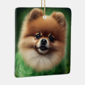 Pommeren Dog in St. Patrick's Day Dress Keramisch Ornament (Rechts)