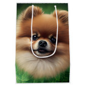 Pommeren Dog in St. Patrick's Day Dress Medium Cadeauzakje (Achterkant)