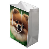 Pommeren Dog in St. Patrick's Day Dress Medium Cadeauzakje (Achterkant Gekanteld)