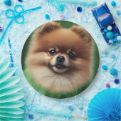 Pommeren Dog in St. Patrick's Day Dress Papieren Bordje (Feest)