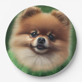 Pommeren Dog in St. Patrick's Day Dress Papieren Bordje (Voorkant)