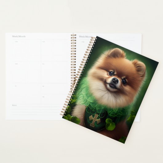 Pommeren Dog in St. Patrick's Day Dress Planner (Display)