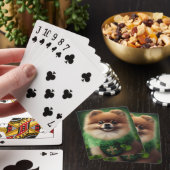 Pommeren Dog in St. Patrick's Day Dress Pokerkaarten (Insitu)