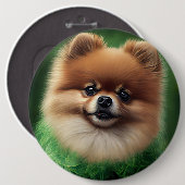 Pommeren Dog in St. Patrick's Day Dress Ronde Button 6,0 Cm (Voorkant /achterkant)