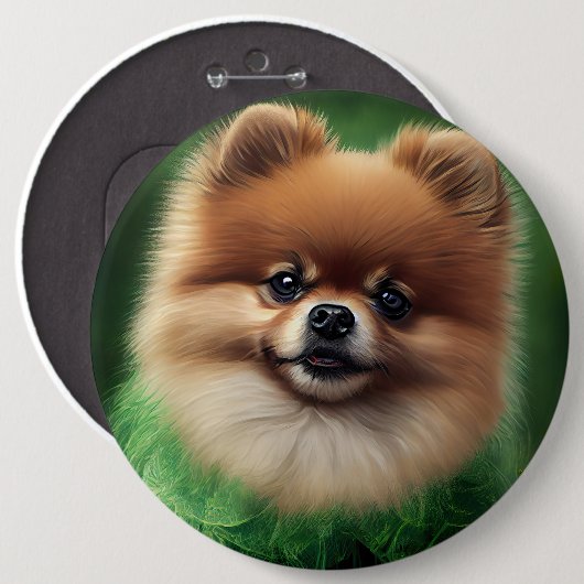 Pommeren Dog in St. Patrick's Day Dress Ronde Button 6,0 Cm (Voorkant /achterkant)