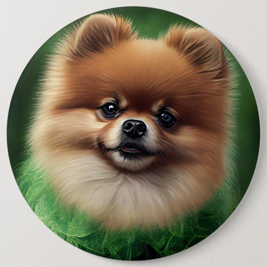 Pommeren Dog in St. Patrick's Day Dress Ronde Button 6,0 Cm (Voorkant)