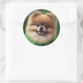 Pommeren Dog in St. Patrick's Day Dress Ronde Sticker (Tas)