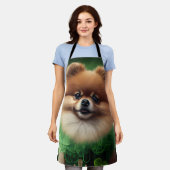 Pommeren Dog in St. Patrick's Day Dress Schort (Gedragen)