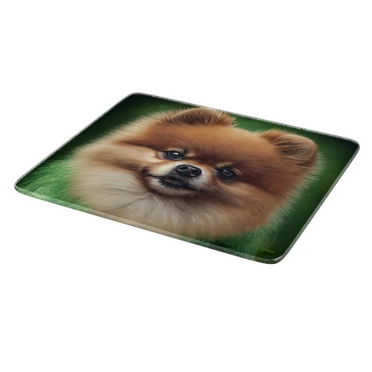 Pommeren Dog in St. Patrick's Day Dress Snijplank (Hoek)