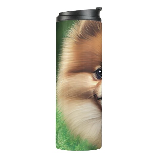 Pommeren Dog in St. Patrick's Day Dress Thermosbeker (Gedraaid links)