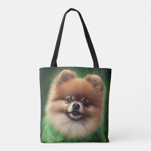 Pommeren Dog in St. Patrick's Day Dress Tote Bag (Achterkant)