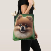 Pommeren Dog in St. Patrick's Day Dress Tote Bag (Dichtbij)