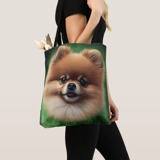 Pommeren Dog in St. Patrick's Day Dress Tote Bag (Dichtbij)
