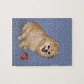 Pommeren Dog met Ball Legpuzzel (Horizontaal)