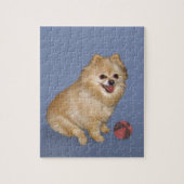 Pommeren Dog met Ball Legpuzzel (Verticaal)