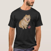 Pommeren Dog met Ball T-shirt (Voorkant)