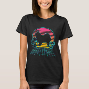 Pommeren Dog Retro  80s Vaporwave esthet T-shirt
