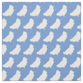Pommeren Dog Silhouette Light Blue Stof (Swatch)