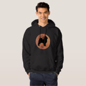 Pommeren Dog Silhouette op Mars Pommeren Lover Hoodie (Voorkant volledig)
