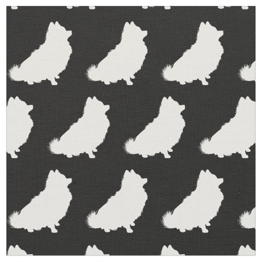 Pommeren Dog Silhouette Pet Stof (Close Up)