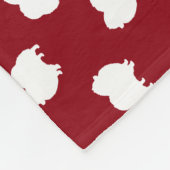 Pommeren Dog Silhouettes Pattern Red en White Fleece Deken (Hoek)